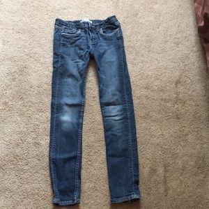 No stretch blue jeans